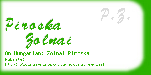 piroska zolnai business card